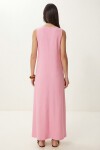 Cepli Yazlık Örme Elbise PEMBE LRN0032