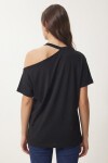 Cut Out Detaylı Viskon Bluz 1804 SİYAH LRN0004