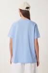 Kalp Nakışlı Pamuklu Örme T-shirt MAVİ LMP0007
