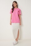 Kalp Nakışlı Pamuklu Örme T-shirt PEMBE LMP0007