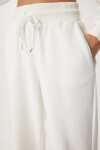 Kapüşonlu Sweatshirt Jogger Oversize Örme Eşofman Takımı EKRU LPYS003