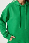 Kapüşonlu Sweatshirt Jogger Oversize Örme Eşofman Takımı YEŞİL LPYS003