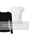 Katmanlı Çıtçıtlı Fitilli Örme Bluz SİYAH LRN0030