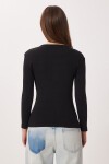 Katmanlı Çıtçıtlı Fitilli Örme Bluz SİYAH LRN0030