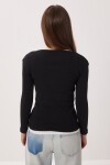 Katmanlı Çıtçıtlı Fitilli Örme Bluz SİYAH LRN0030