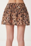 Leopar Desenli Şifon Şort Etek BEJ LHC0001