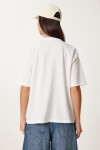 Limon Baskılı Pamuklu Örme T-shirt BEYAZ LUS0129