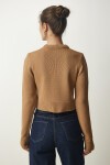 V Yaka Crop Triko Kazak BİSKÜVİ LPF0013