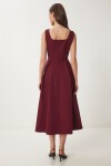 A Kesim Midi Dokuma Elbise BORDO LWF0026