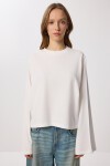 Basic Pamuklu İki İplik Örme Bluz EKRU LFZ0016