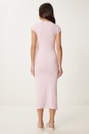 Basic Yazlık Esnek Midi Örme Elbise ŞEKER PEMBE LHF0023