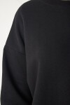 Baskılı Oversize Sweatshirt SİYAH LHF0019