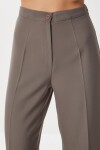 Dikişli Straight Poliviskon Pantolon VİZON LGP0023