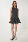 Fırfırlı Mini Denim Elbise ANTRASİT LHC0011