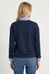 Gömlek Yaka Modal Sweatshirt LACİVERT LXA0018
