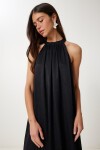 Halter Yaka Yazlık Uzun Elbise 7370 SİYAH LFG0011