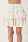 Katlı Mini Keten Etek KEMİK LNS0045