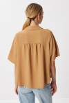 Kısa Kollu Cepli Ayrobin Gömlek CAMEL LMX0117