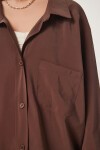 Oversize Modal Gömlek Pantolon Takım 58691 KAHVERENGİ LDP0038