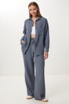 Oversize Müslin Gömlek Pantolon Takım ANTRASİT LSA0014