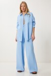 Oversize Müslin Gömlek Pantolon Takım GÖK MAVİ LSA0014