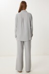 Oversize Müslin Gömlek Pantolon Takım GRİ LSA0014