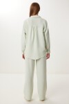 Oversize Müslin Gömlek Pantolon Takım SU YEŞİLİ LSA0014