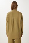 Oversize Müslin Gömlek Pantolon Takım ZEYTİN YEŞİLİ LSA0014