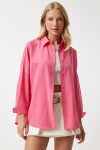 Oversize Uzun Basic Gömlek PEMBE LMX0106
