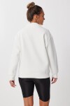 Ayıcık Armalı Baskılı Oversize Örme Sweatshirt EKRU LMC0074
