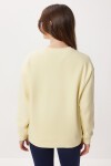 Ayıcık Armalı Baskılı Oversize Örme Sweatshirt SARI LMC0074