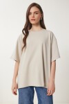 Basic Oversize Örme T-shirt TAŞ LHW0003