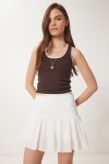 Fistolu Örme Mini Şort Etek KEMİK LNJ0024