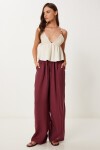 Geniş Paça Rahat Modal Pantolon BORDO LMX0090