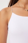 İkili İp Askılı Örme Bluz BEYAZ GRİ LLD0001