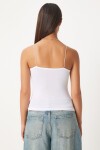 İkili İp Askılı Örme Bluz BEYAZ GRİ LLD0001