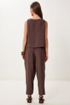 Kolsuz Bluz Pantolon Takım KAHVERENGİ LMC0058