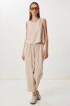 Kolsuz Bluz Pantolon Takım KOYU KREM LMC0058