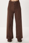 Nervürlü Geniş Paça Jean KAHVERENGİ LLW0002