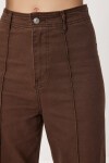 Nervürlü Geniş Paça Jean KAHVERENGİ LLW0002