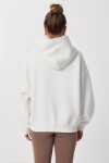 Oversize Kapüşonlu Şardonlu Örme Sweatshirt EKRU LMC0073