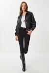 Suni Deri Bomber Ceket SİYAH LNT0011