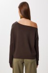 Açık Omuzlu Yumuşak Modal Sweatshirt KAHVERENGİ LUB0252