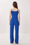 Askılı Crop Fitilli Örme Pijama Takımı KOYU MAVİ LRN0018