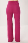 Askılı Crop Fitilli Örme Pijama Takımı KOYU PEMBE LRN0018