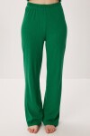 Askılı Crop Fitilli Örme Pijama Takımı KOYU YEŞİL LRN0018