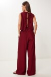 Bağlama Detaylı Bluz Pantolon Takım BORDO LRV0104