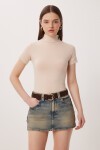 Balıkçı Yaka Basic Viskon Bluz KREM LRN0027