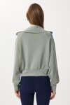 Dik Yaka Fermuarlı Modal Sweatshirt ÇAĞLA YEŞİLİ LUB0308