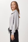 Dik Yaka Fermuarlı Modal Sweatshirt TAŞ GRİSİ LUB0308